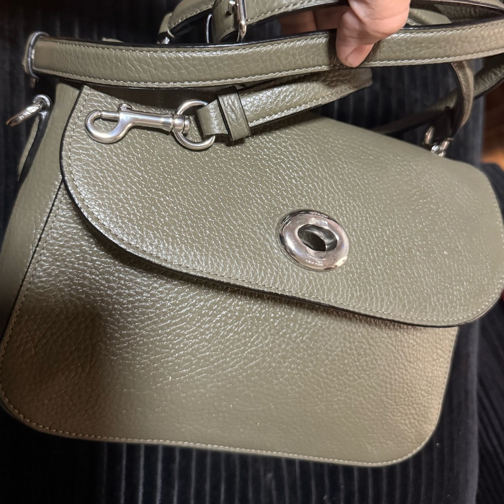 Coach Marlie Top Handle Leather Satchel/Shoulder Bag in Silver/Surplus - Picture 4 of 13